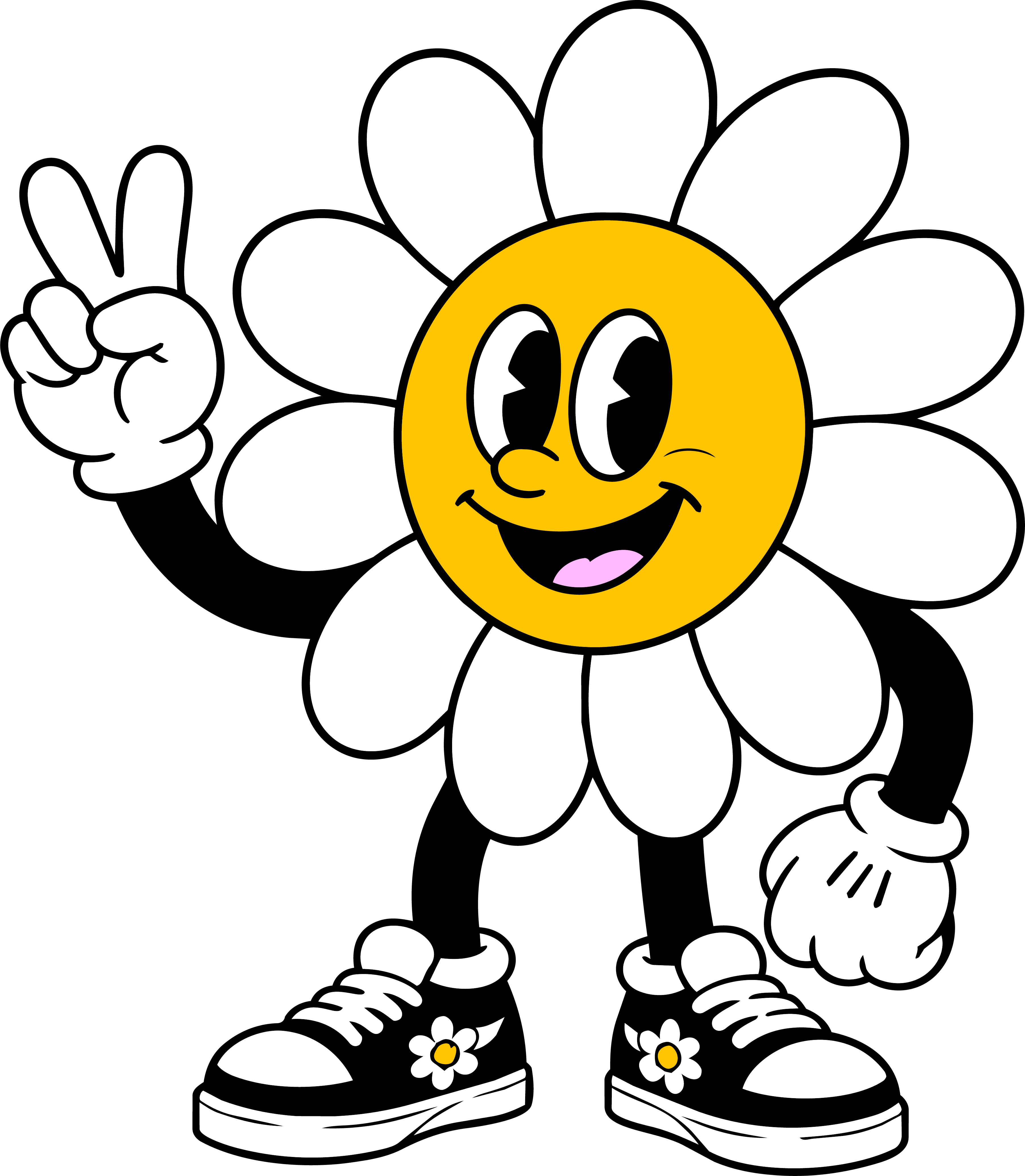 Smiling dabber MADE flower mascot